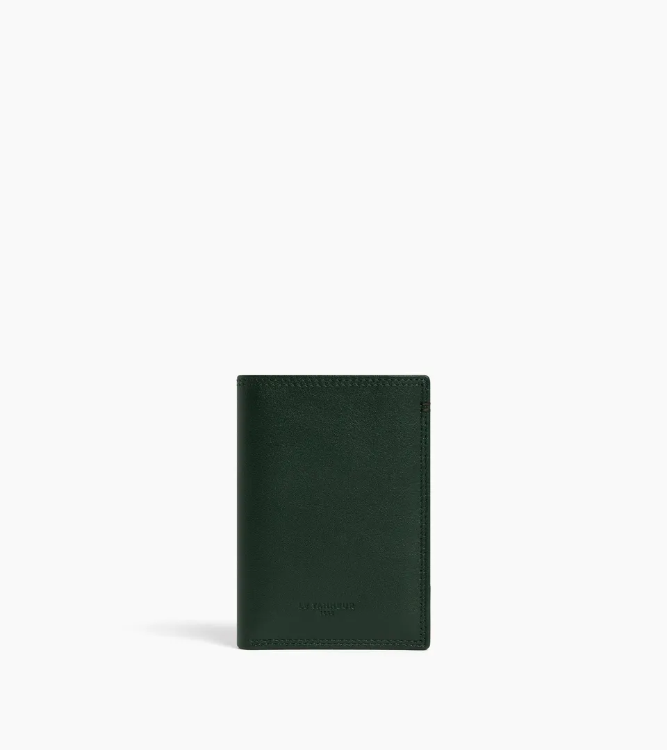 Le Tanneur Martin portefeuille vertical cuir vert RFID