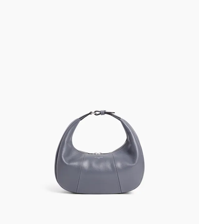 Le Tanneur Juliette sac hobo cuir grainé Steel Blue