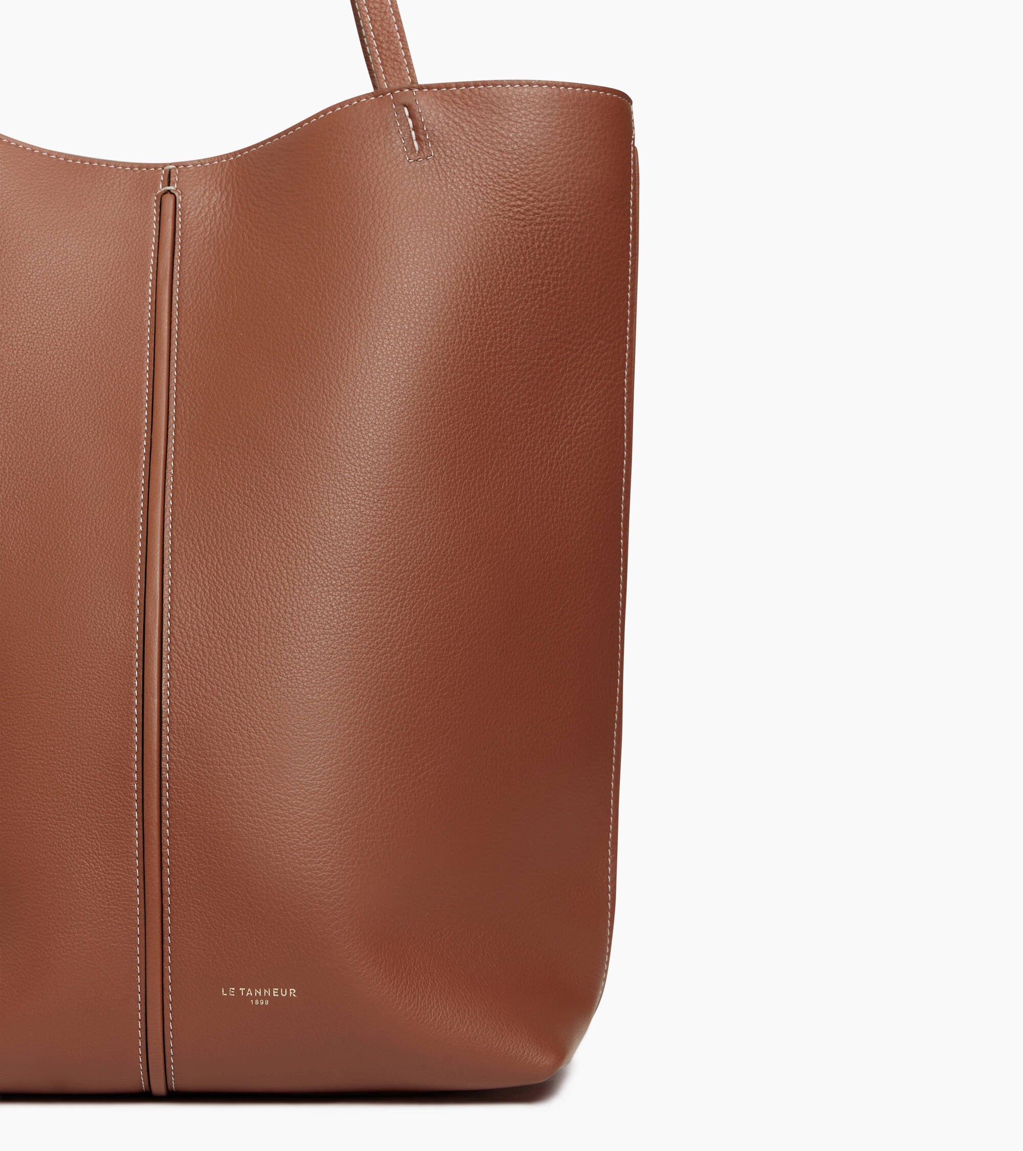 Le Tanneur Hortense Sac Cabas Moyen Cuir Mahogany Brown