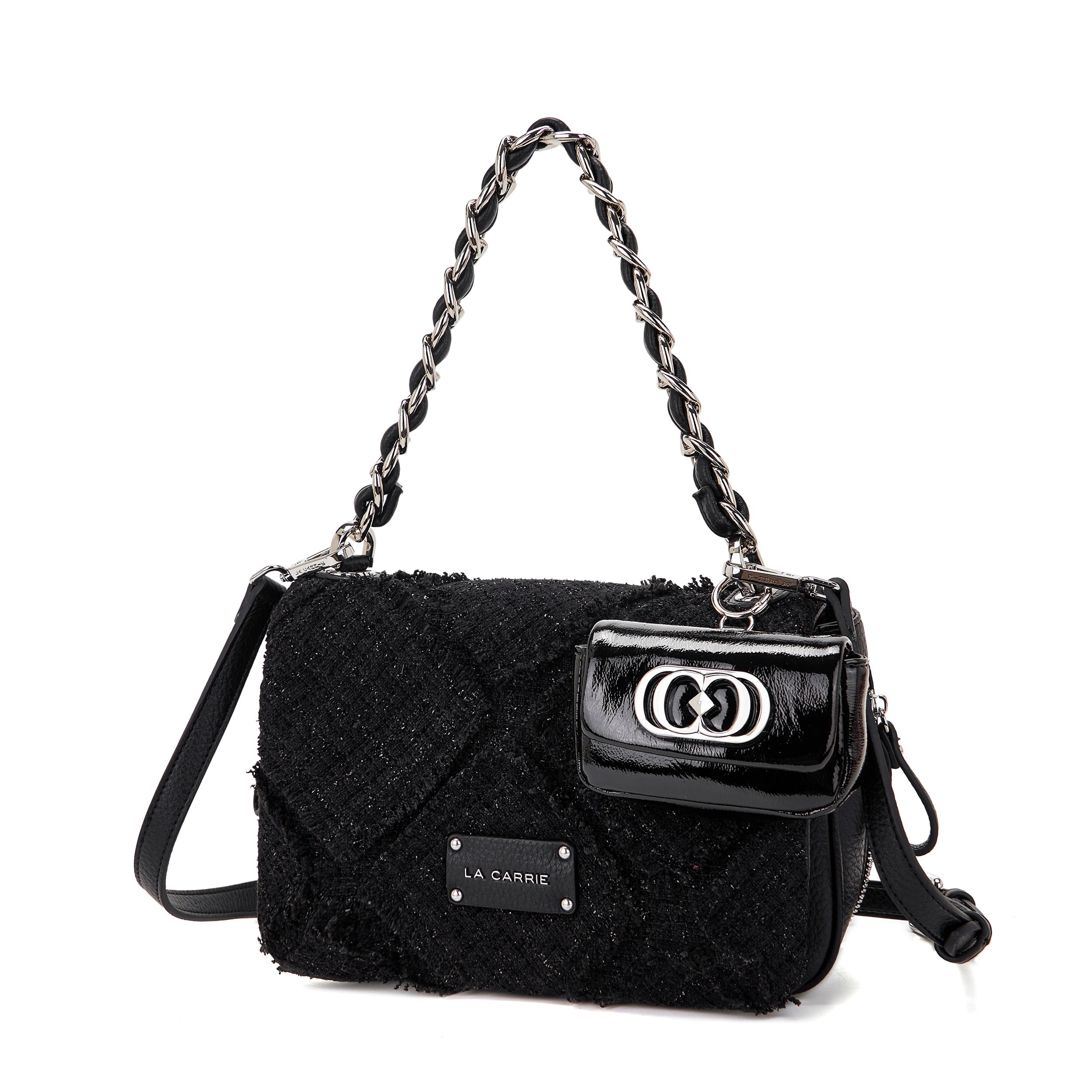 La Carrie Isabel Cross sac épaule black toile 32 cm