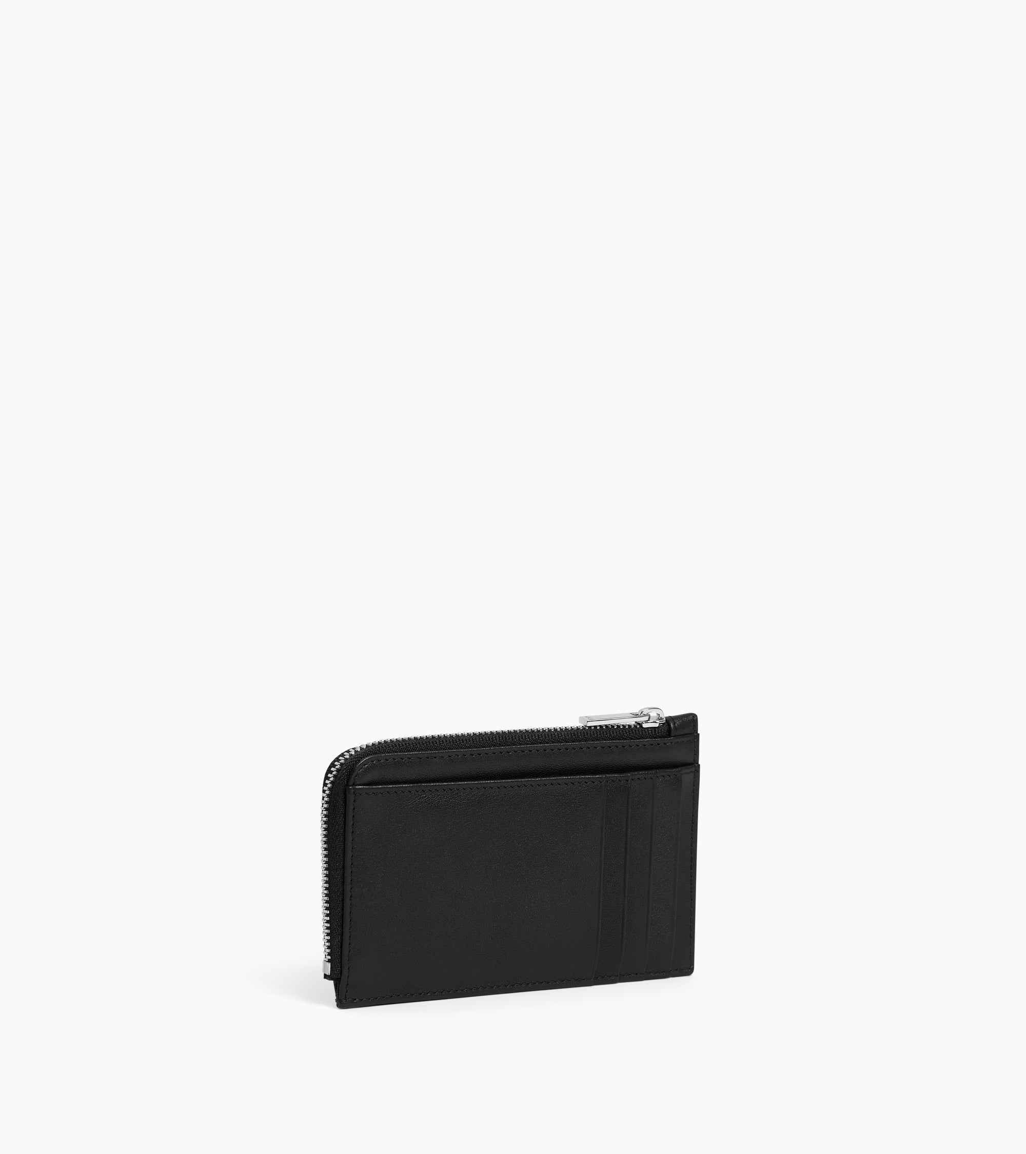 Le Tanneur Albertine porte-cartes cuir lisse noir zip