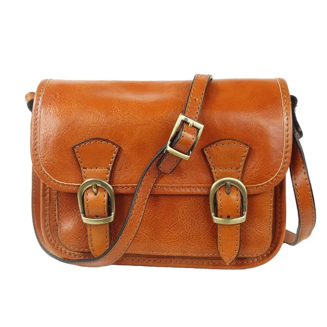 Collection Esprit Cuir Sac bandoulière Elania cuir naturel