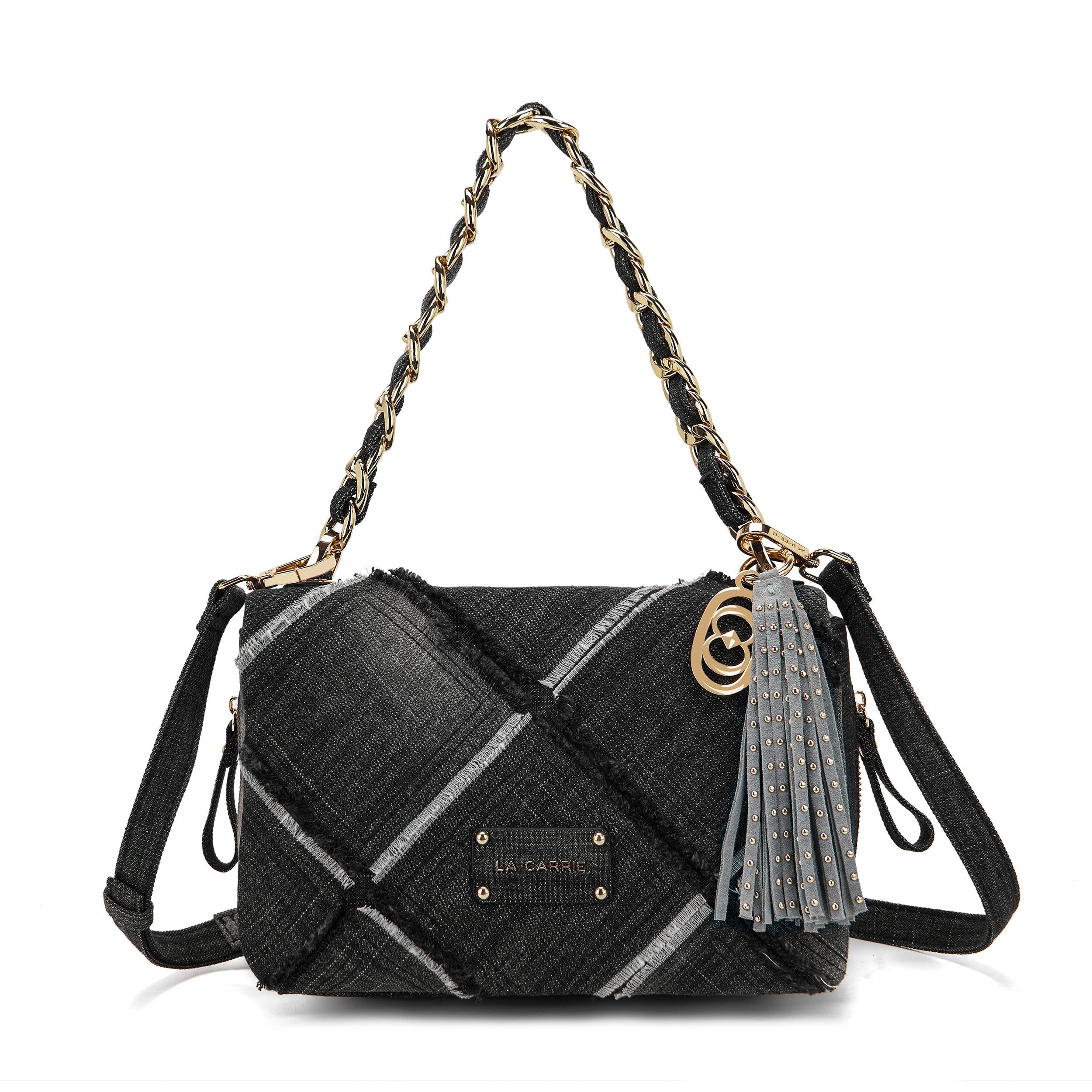 La Carrie Isabel Cross sac bandoulière noir canvas 32x13x19cm