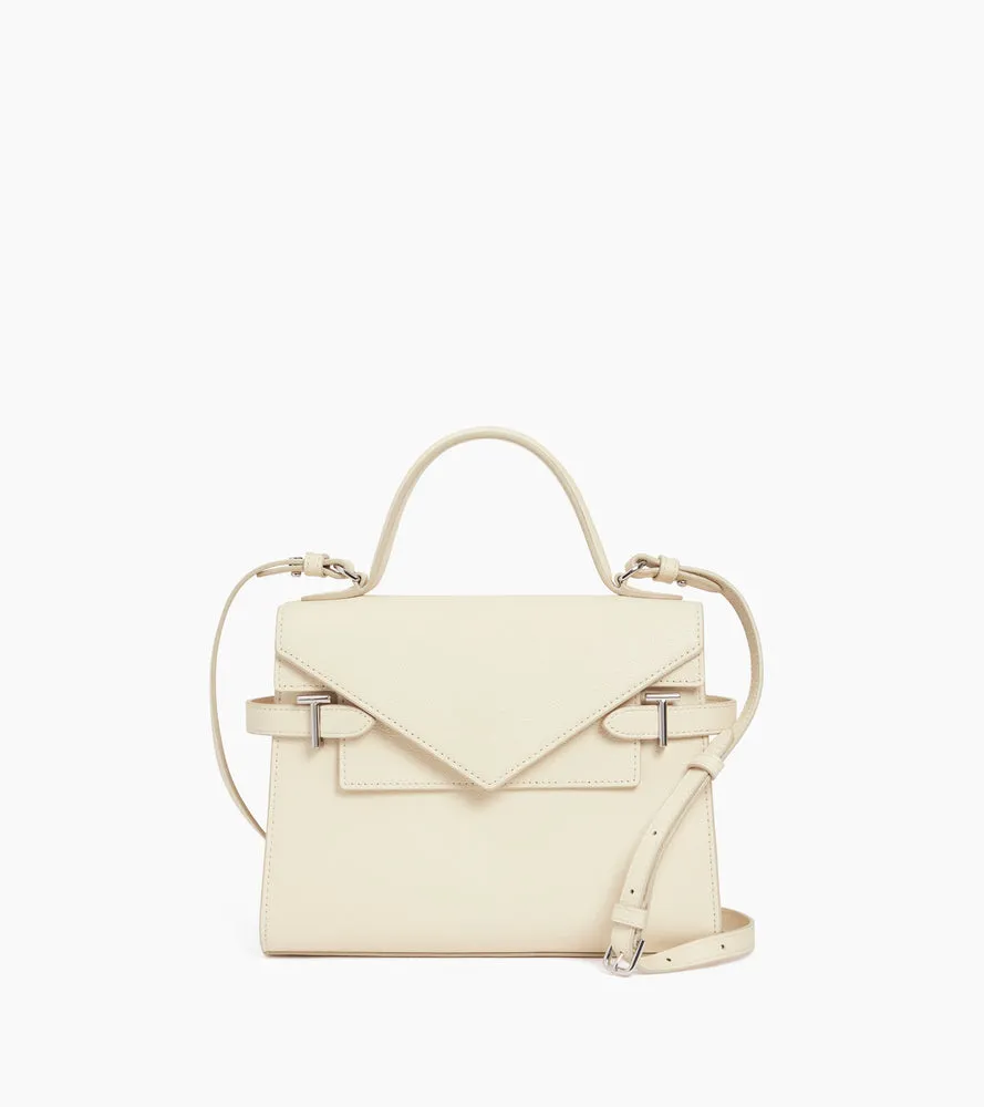 Le Tanneur Emilie sac à main cuir grainé blanc Fleur de Sel