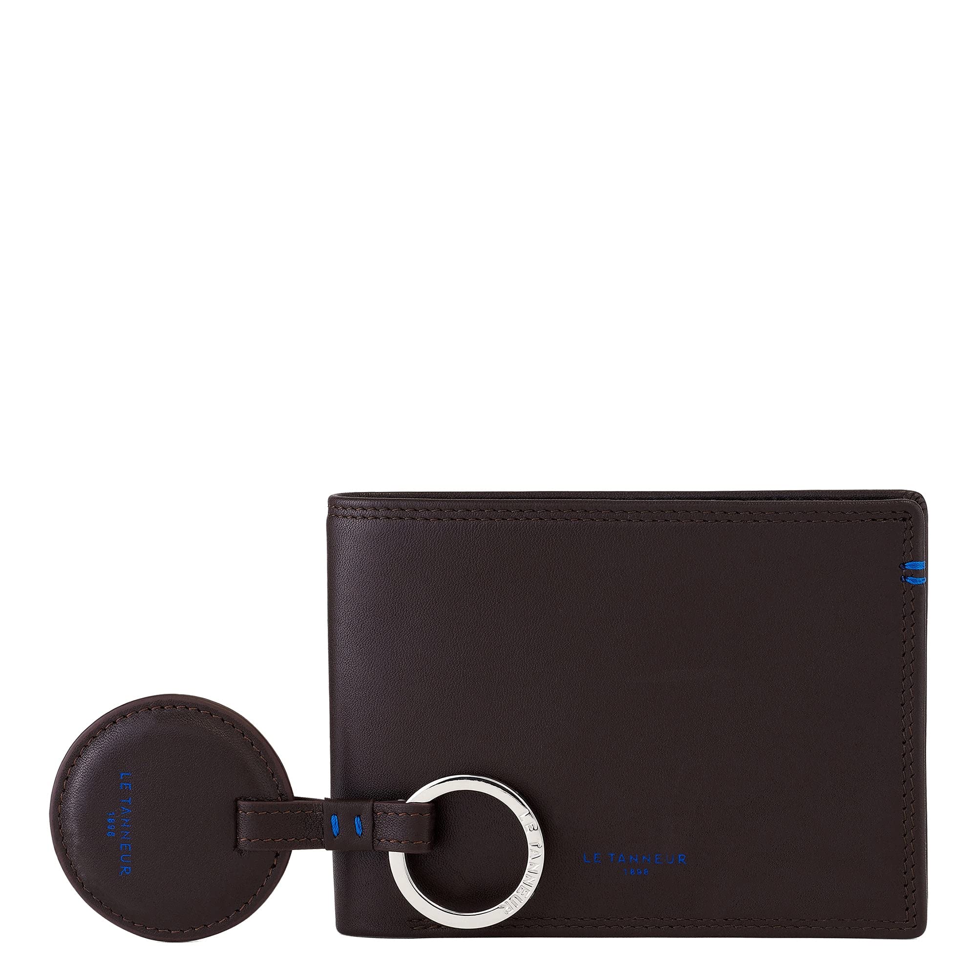 Le Tanneur Wallets coffret portefeuille zippé cuir lisse + porte-clés