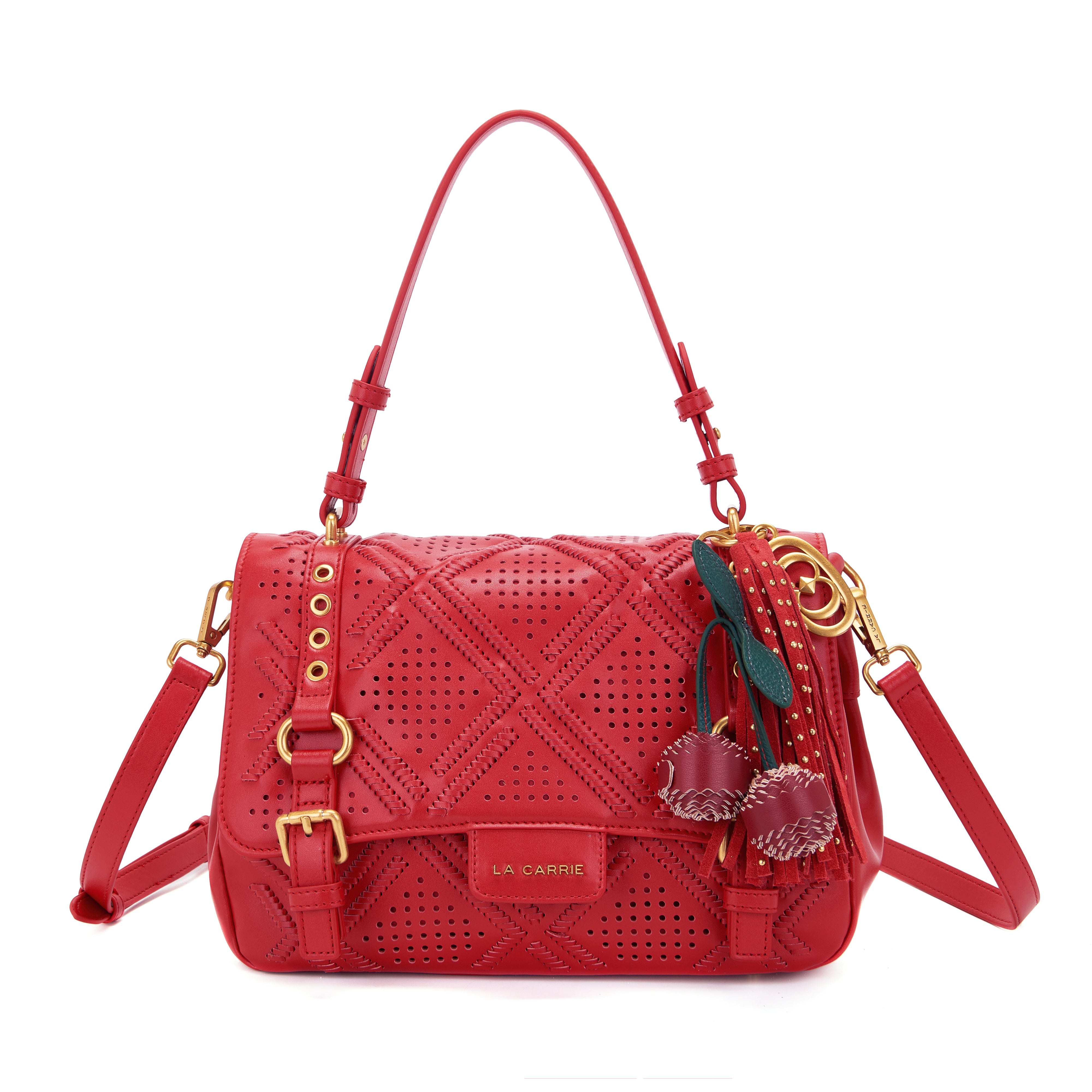 La Carrie Atena Labyrinth sac cabas rouge 30x16x18cm