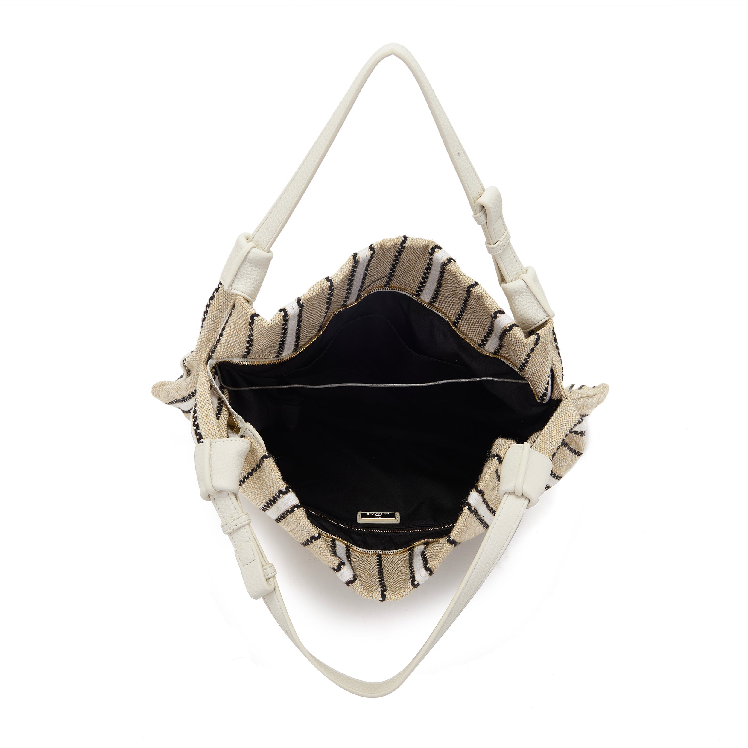 La Carrie Bicolor sac cabas IVORY toile à rayures