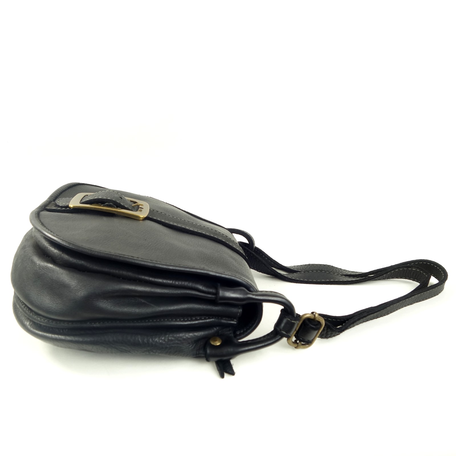 Collection Esprit Cuir Giulia sac besace noir cuir vintage