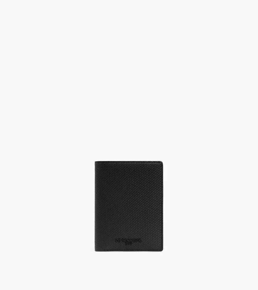 Le Tanneur Emile portefeuille vertical cuir T noir RFID