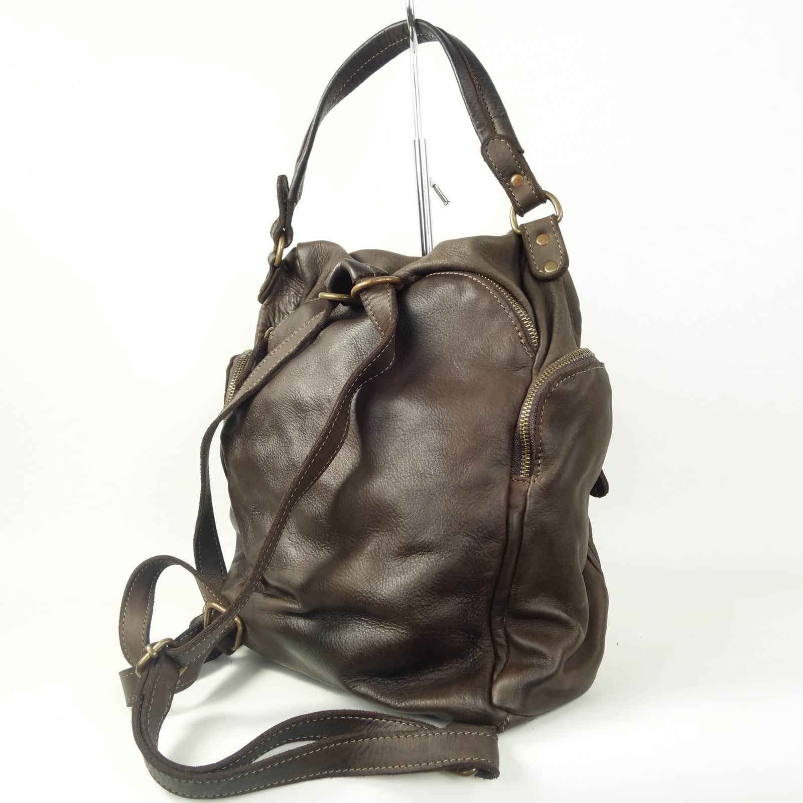 Collection Esprit Cuir Milo sac à dos cuir marron foncé vieilli