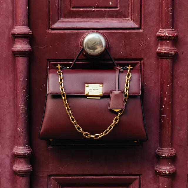 Mac Alyster Mélyssa Sac Porté Main Cuir Burgundy