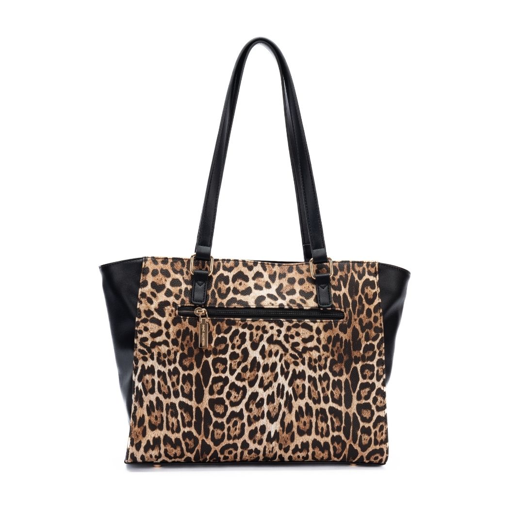 MAC ALYSTER Leopard sac cabas Noir imprimé léopard épaule