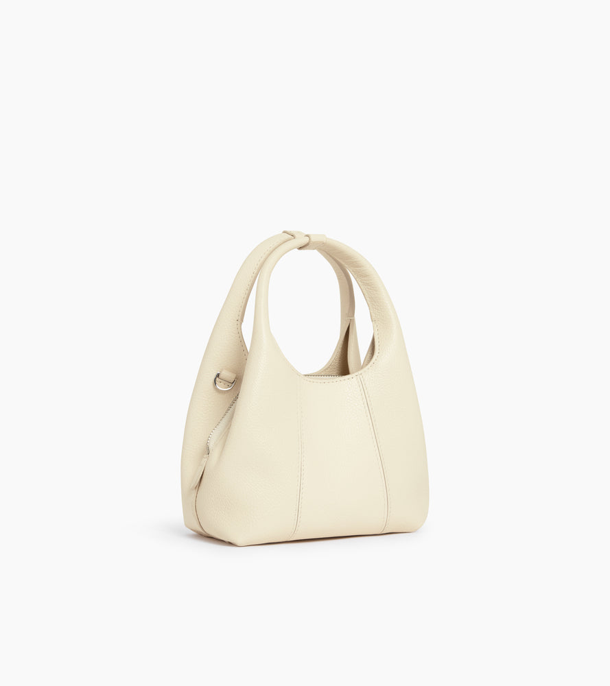 Le Tanneur Juliette mini sac à main cuir grainé blanc