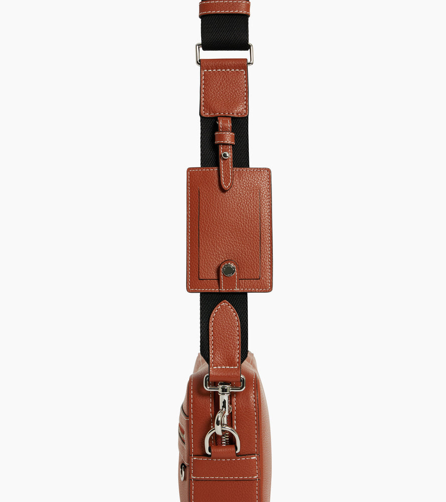 Le Tanneur Emile sacoche cuir grainé Mahogany Brown homme