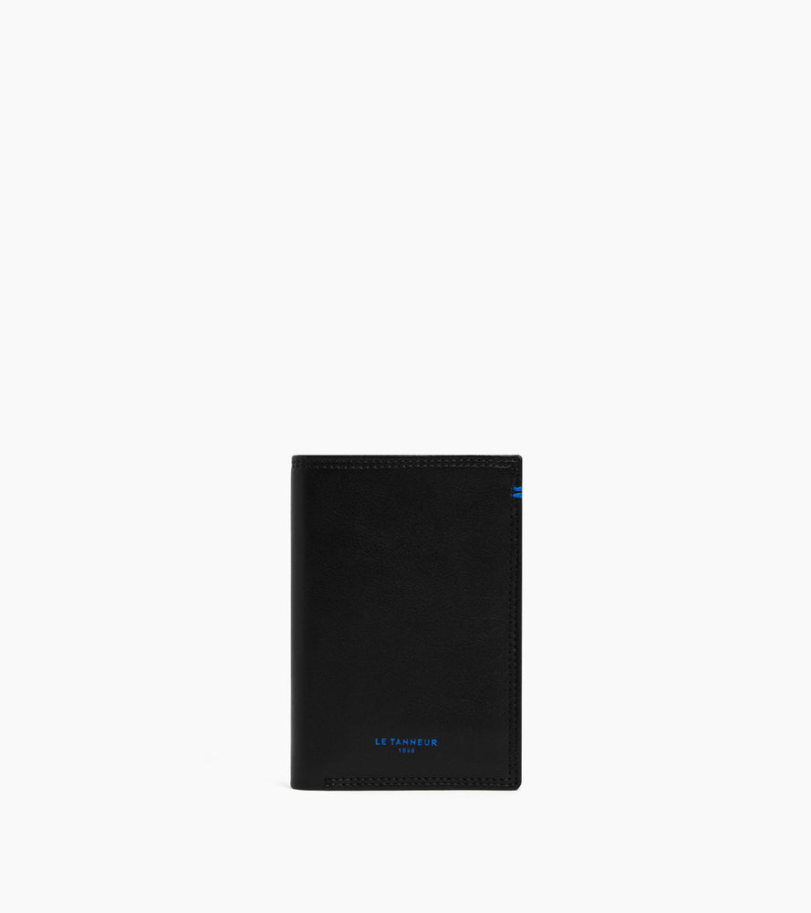 Le Tanneur Martin porte-cartes vertical cuir lisse noir RFID