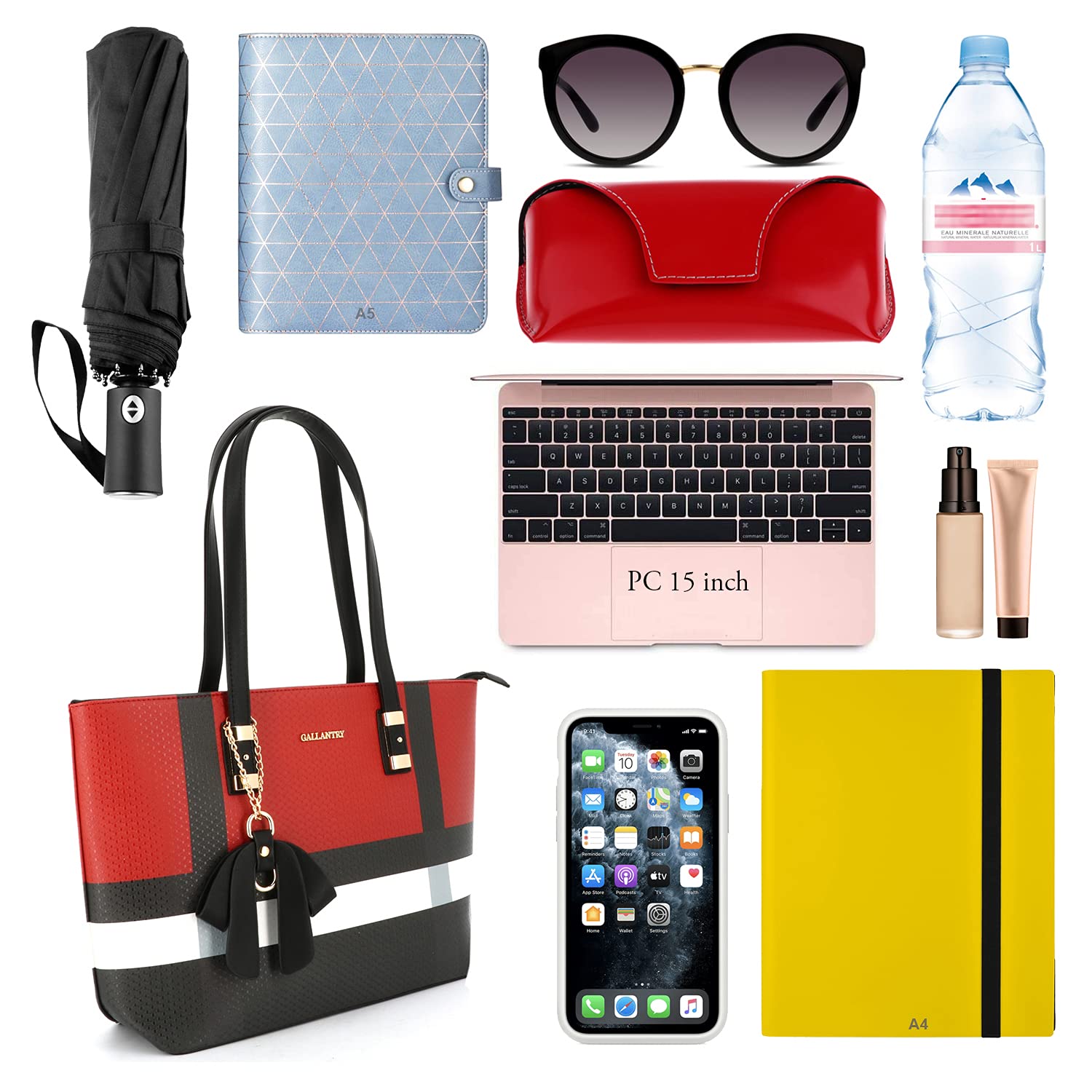 Gallantry Sacs Cabas Tote Bag Grand Cabas Rouge PU