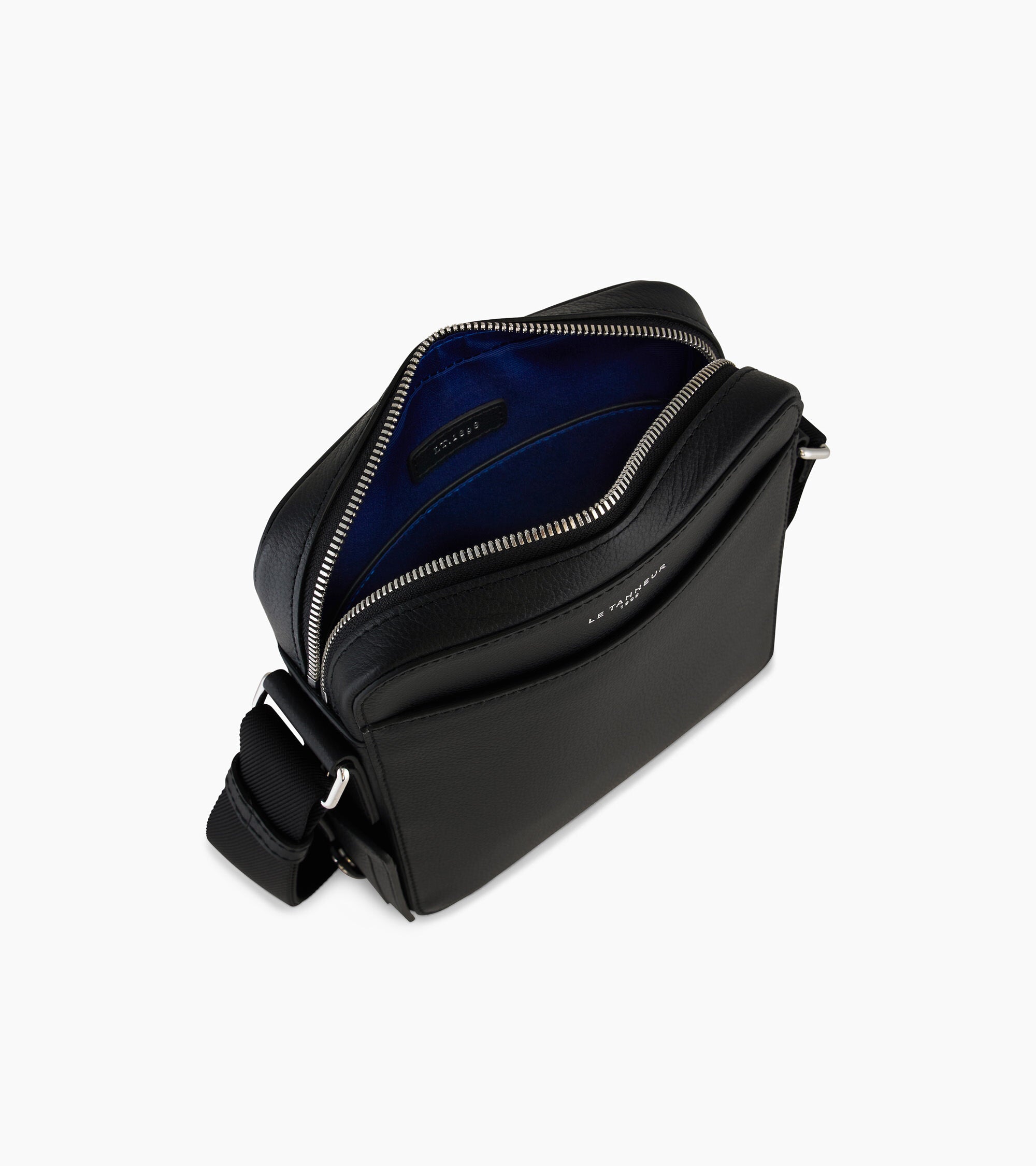 Le Tanneur Emile petite sacoche zippée cuir noir Black