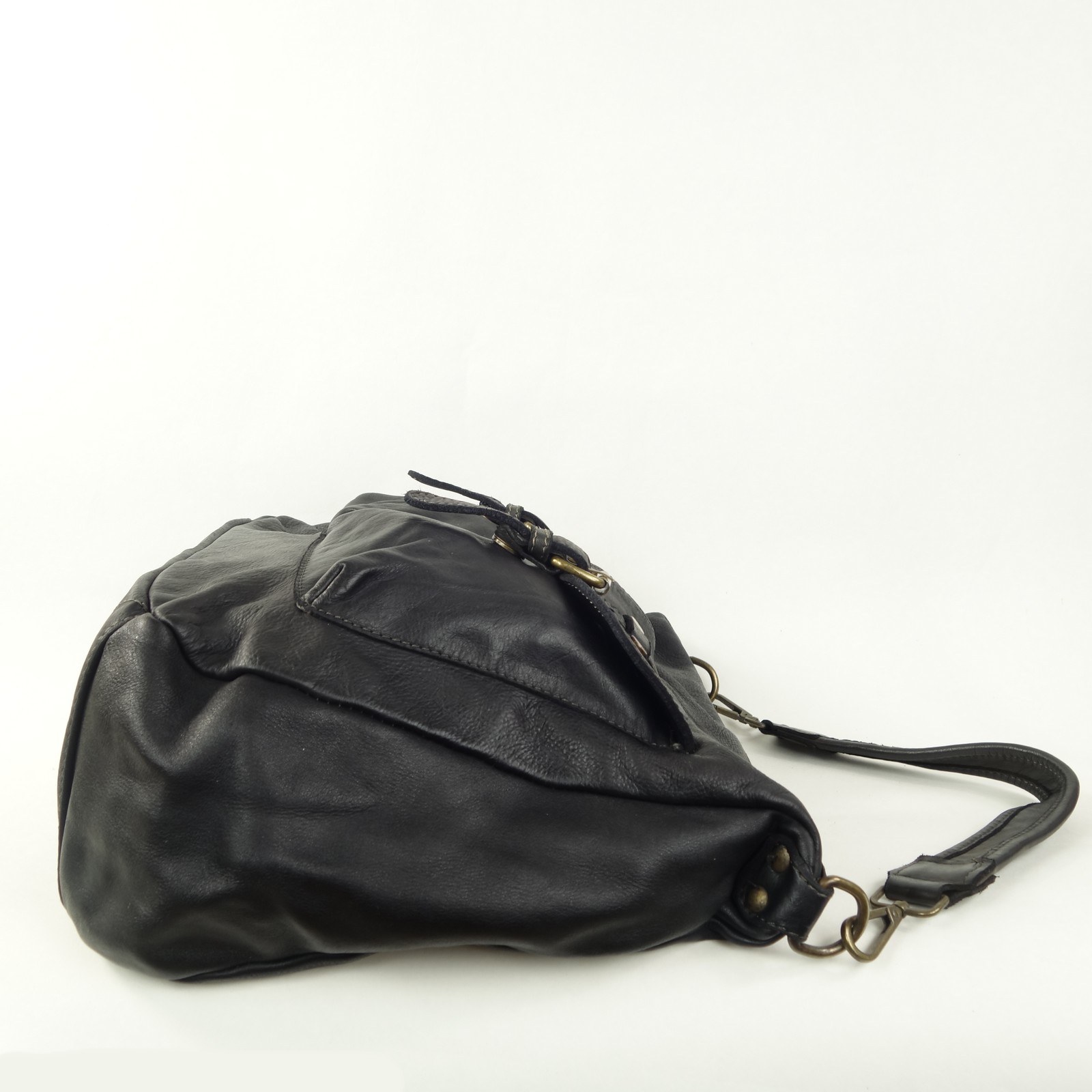 Collection Esprit Cuir Paula sac besace noir cuir vintage