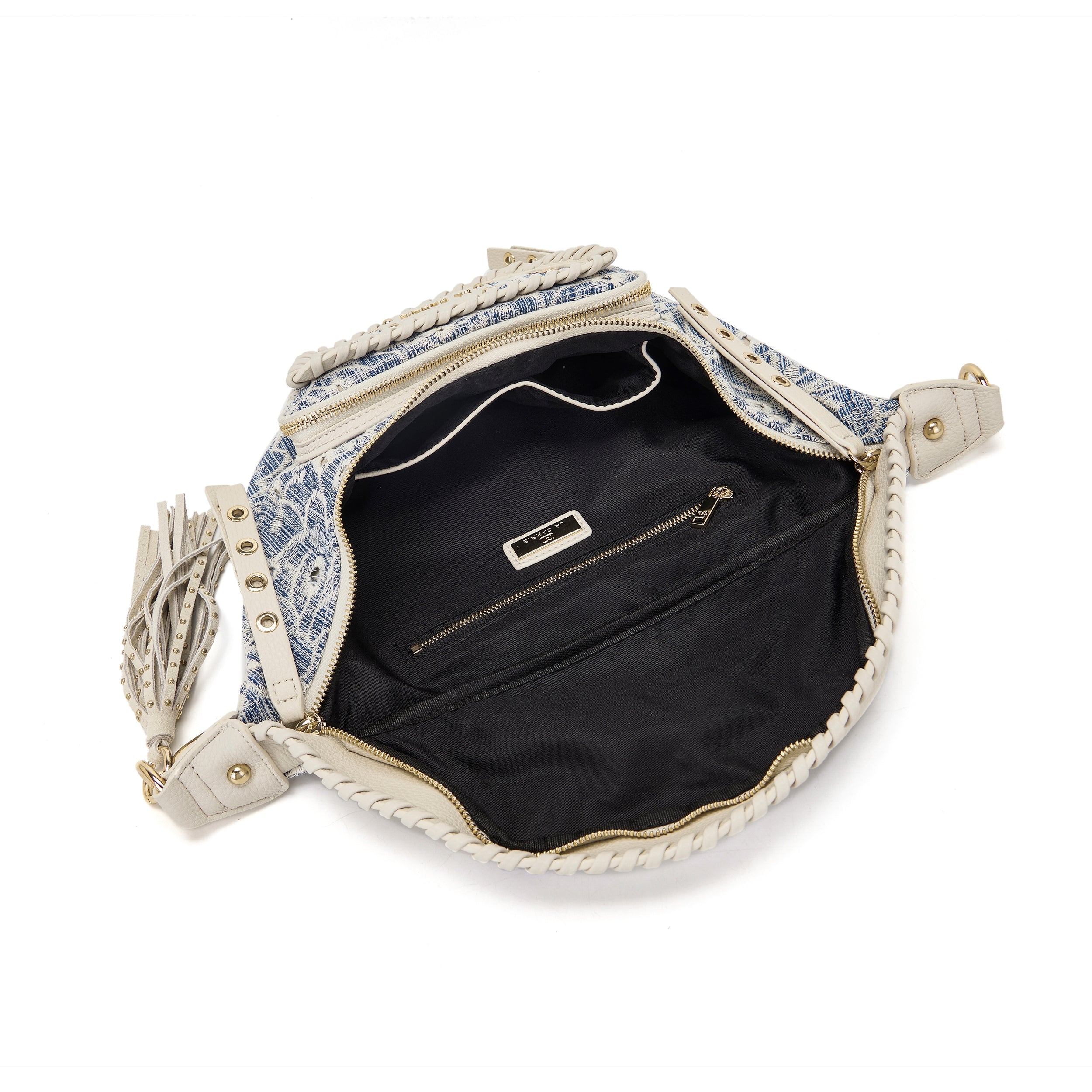 La Carrie Romantic sac banane jeans 34 cm brodé