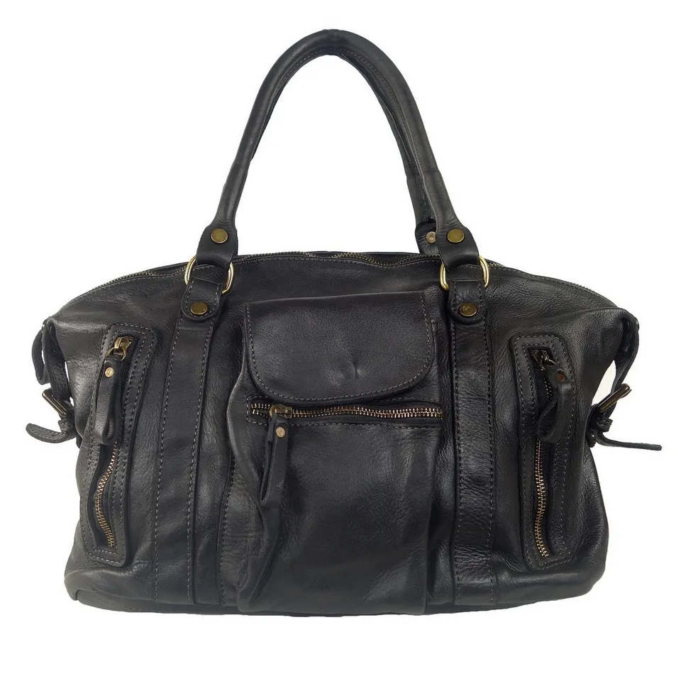 Collection Esprit Cuir Grand sac à main Elsa grand sac cuir noir