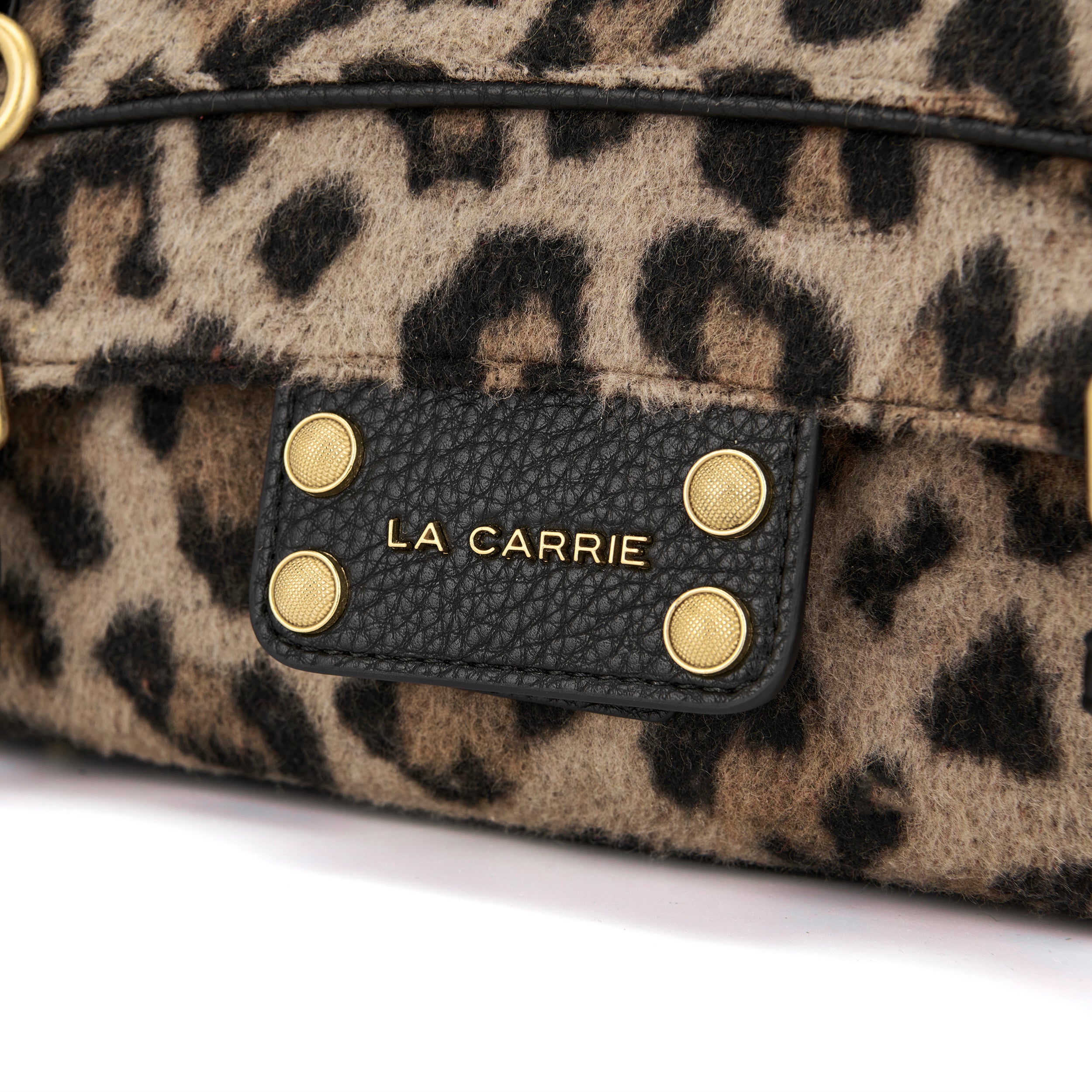 La Carrie Bag Atena sac shopping animalier noir 30x16x18