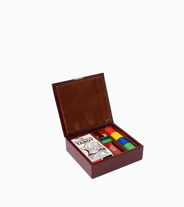 Le Tanneur Vintage coffret cartes cuir bordeaux petit