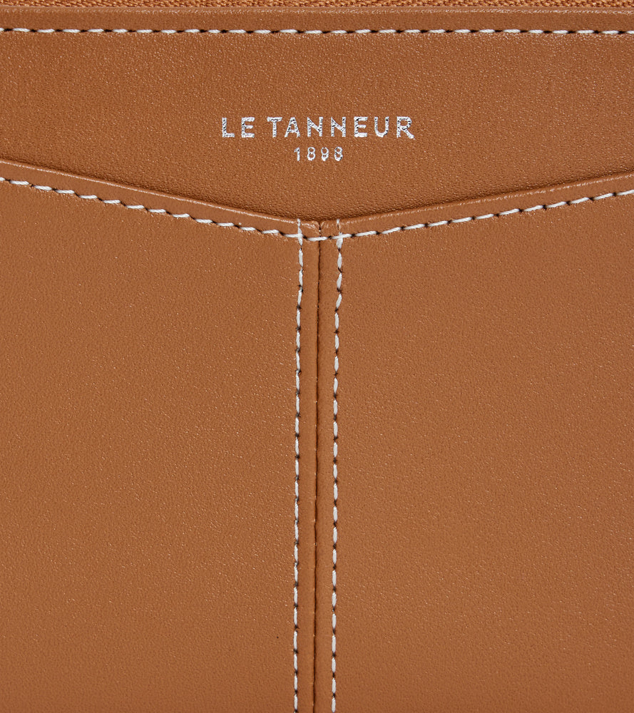Le Tanneur Charlotte porte-monnaie zippé marron cuir lisse