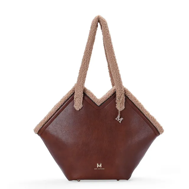 Mac Alyster Saint-Raphaël Polaire sac cabas Marron Chocolat fourrure