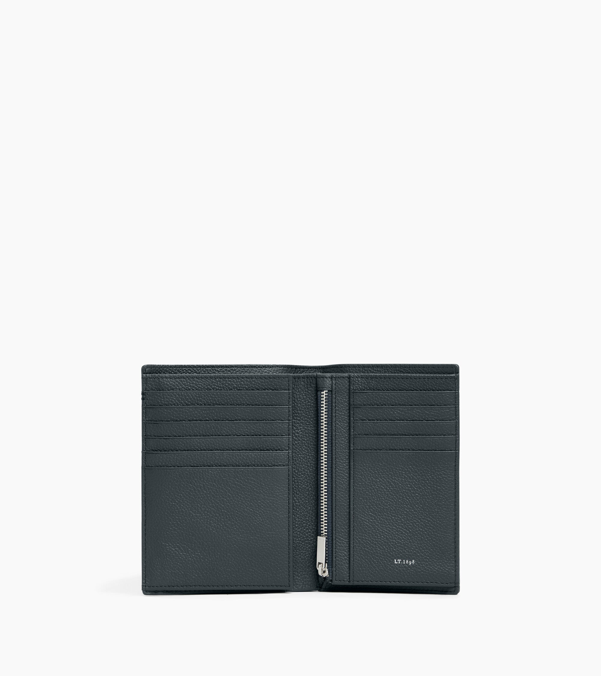 Le Tanneur Lucien portefeuille moyen cuir grainé twilight blue