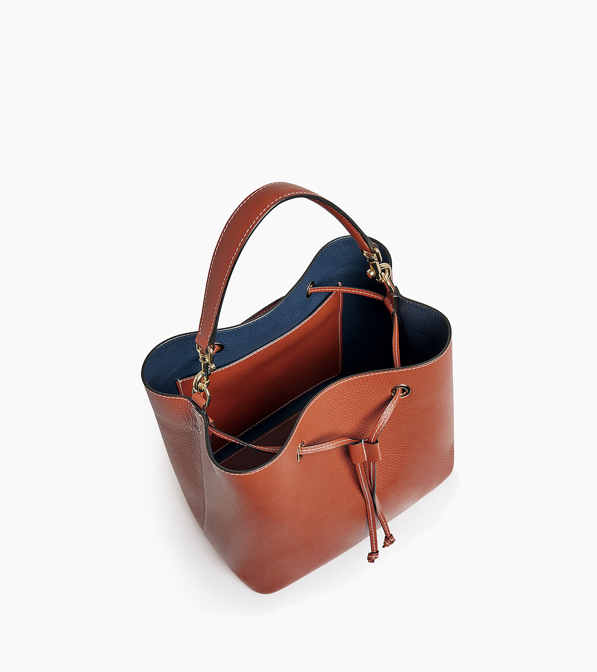Le Tanneur Louise grand sac seau cuir grainé marron