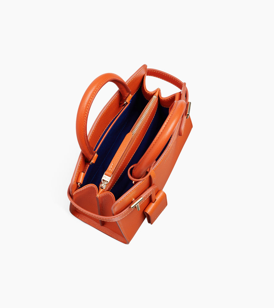 Le Tanneur Emilie Petit Sac à Main Cuir Grainé 3 Compartiments