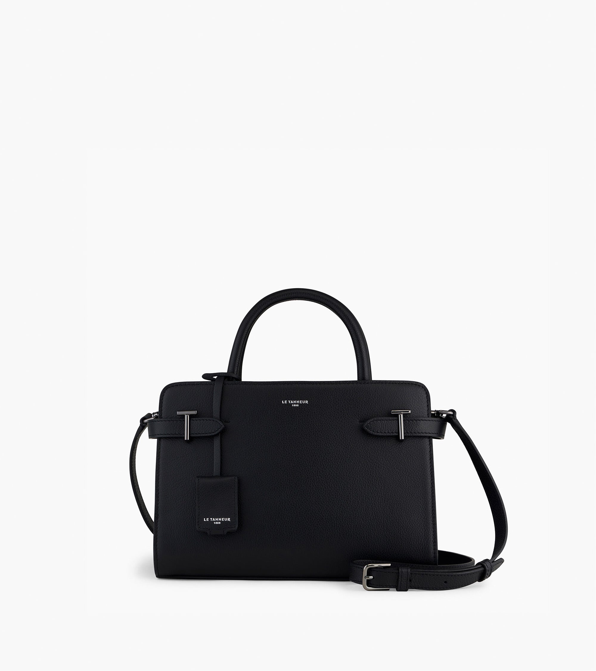Le Tanneur Emilie sac à main moyen cuir grainé noir