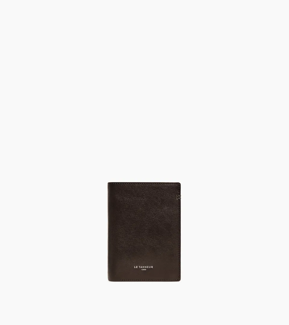 Le Tanneur Lucien portefeuille zippé 2 volets cuir huilé Brown Coffee