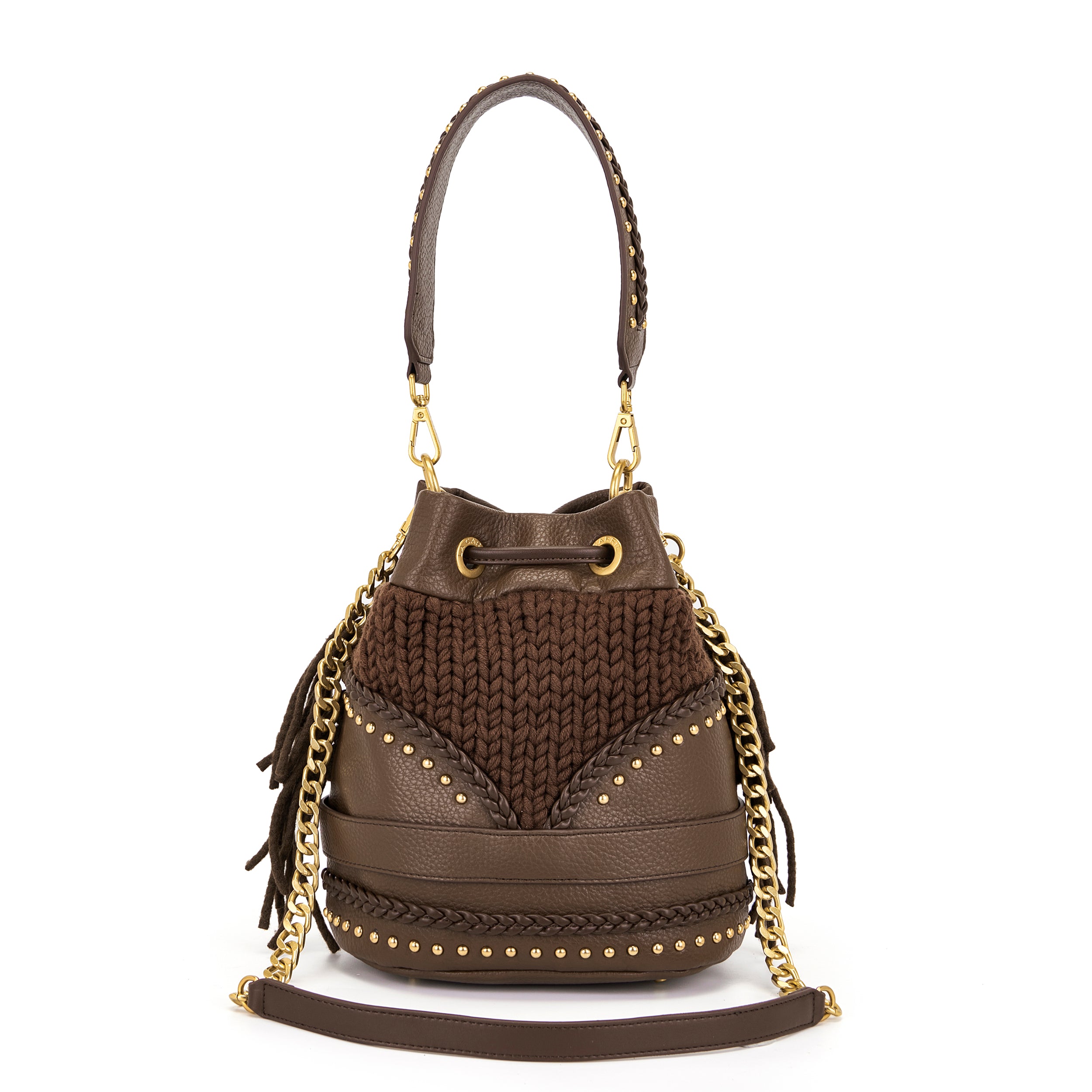 La Carrie Bag Montgomery sac seau marron 26x19x28cm
