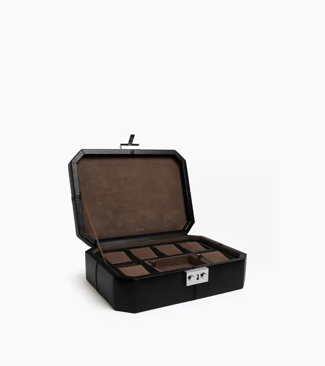 Le Tanneur coffret 6 montres cuir noir boutons