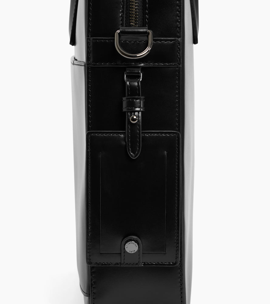 Le Tanneur Emile porte-documents cuir lisse Black 14 pouces