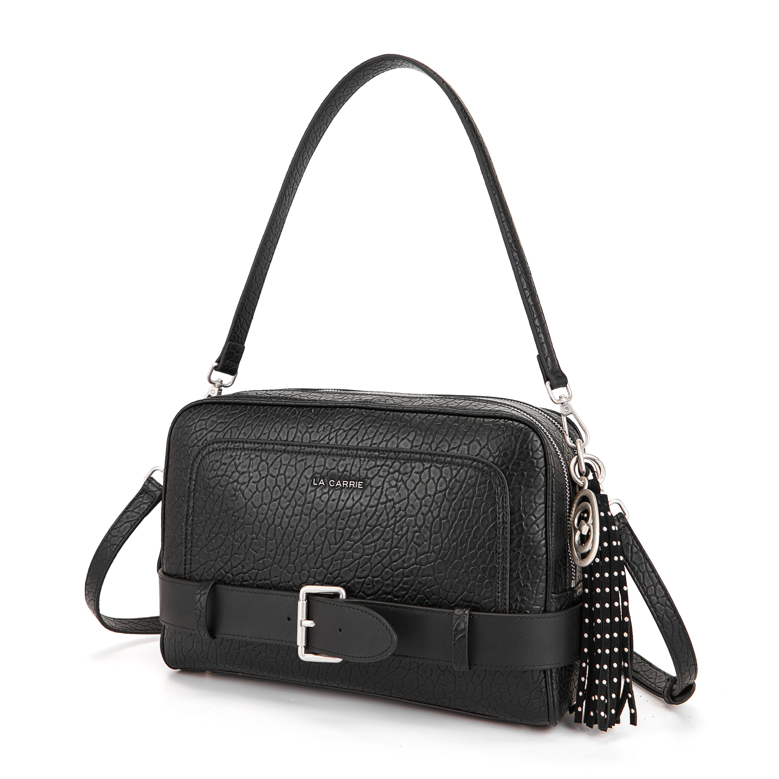 La Carrie Belty sac bandoulière noir 31 cm effet cuir