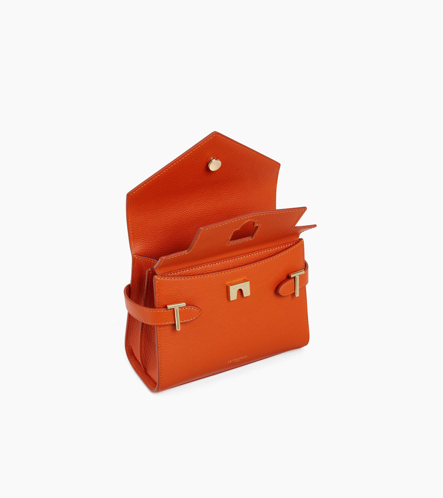 Le Tanneur Emilie petit sac à main cuir grainé double rabat