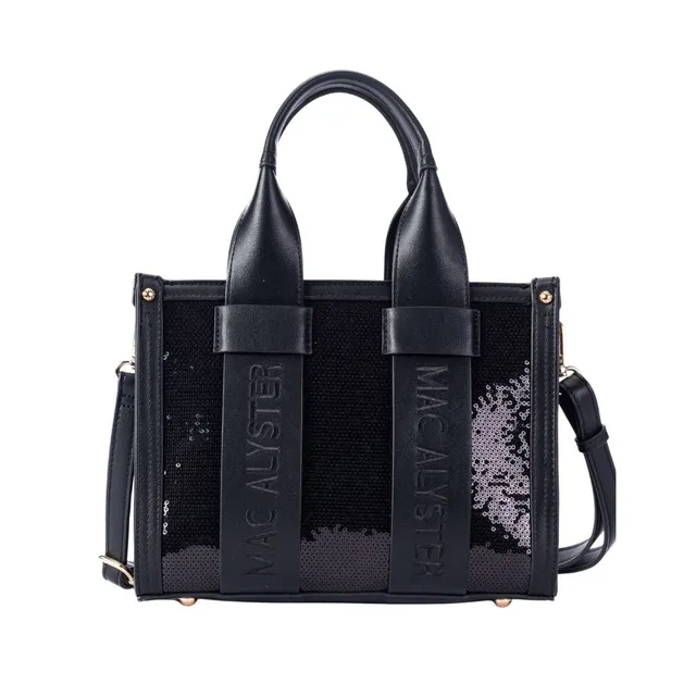 MAC ALYSTER Clover Sequin petit cabas noir sequins