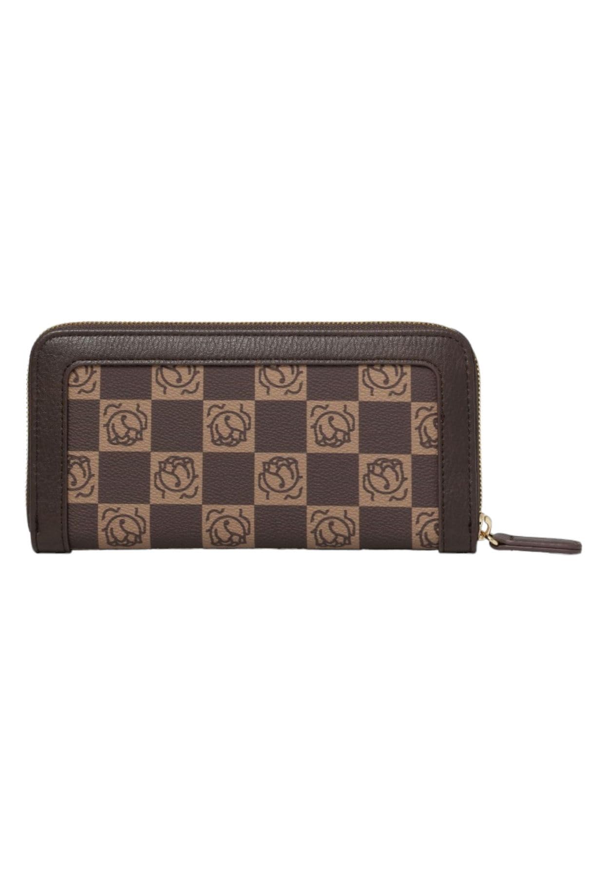 Braccialini Monogram A23BR06 portefeuille zip marron cuir