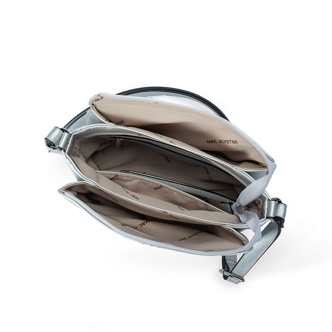 MAC ALYSTER Tentation sac bandoulière argent compact