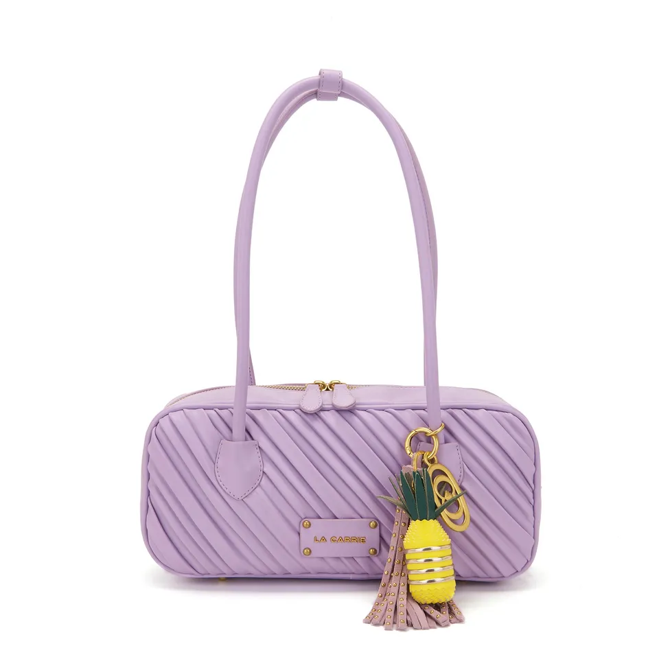 La Carrie Plissé sac à main lavande PU 30 cm