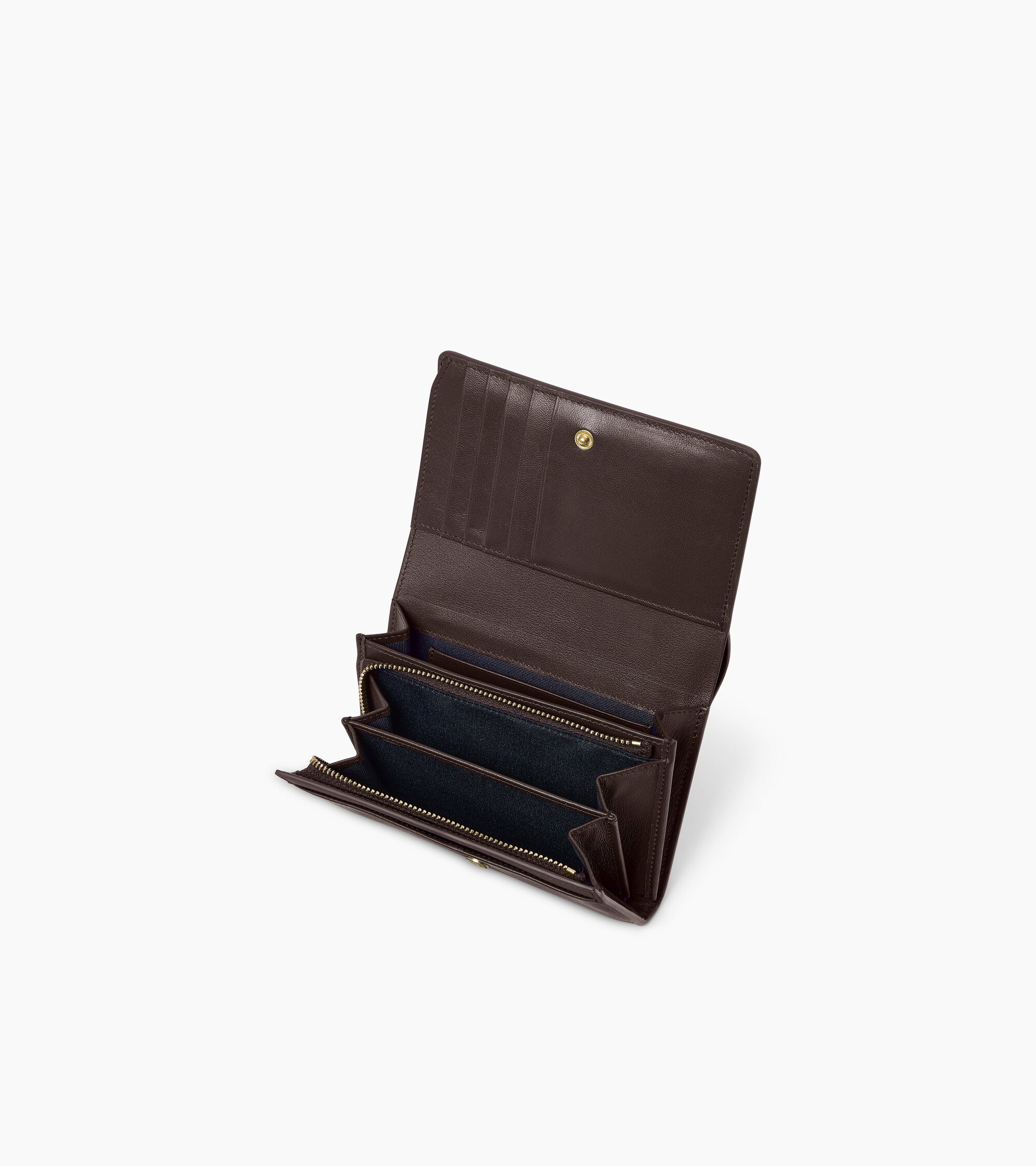 Le Tanneur Louison portefeuille rabat cuir lisse Brown Arabica