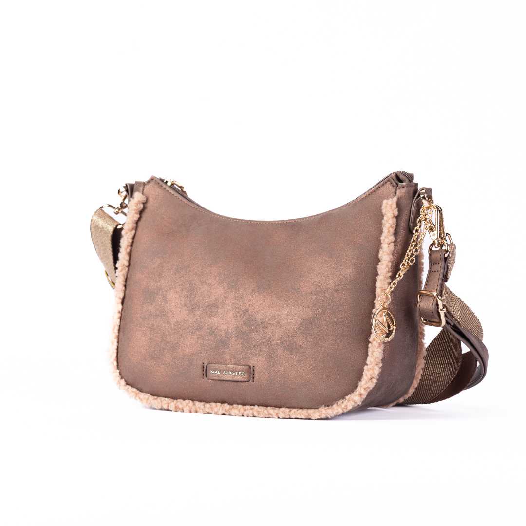 Mac Alyster Ambre sac trotteur bronze fourrure