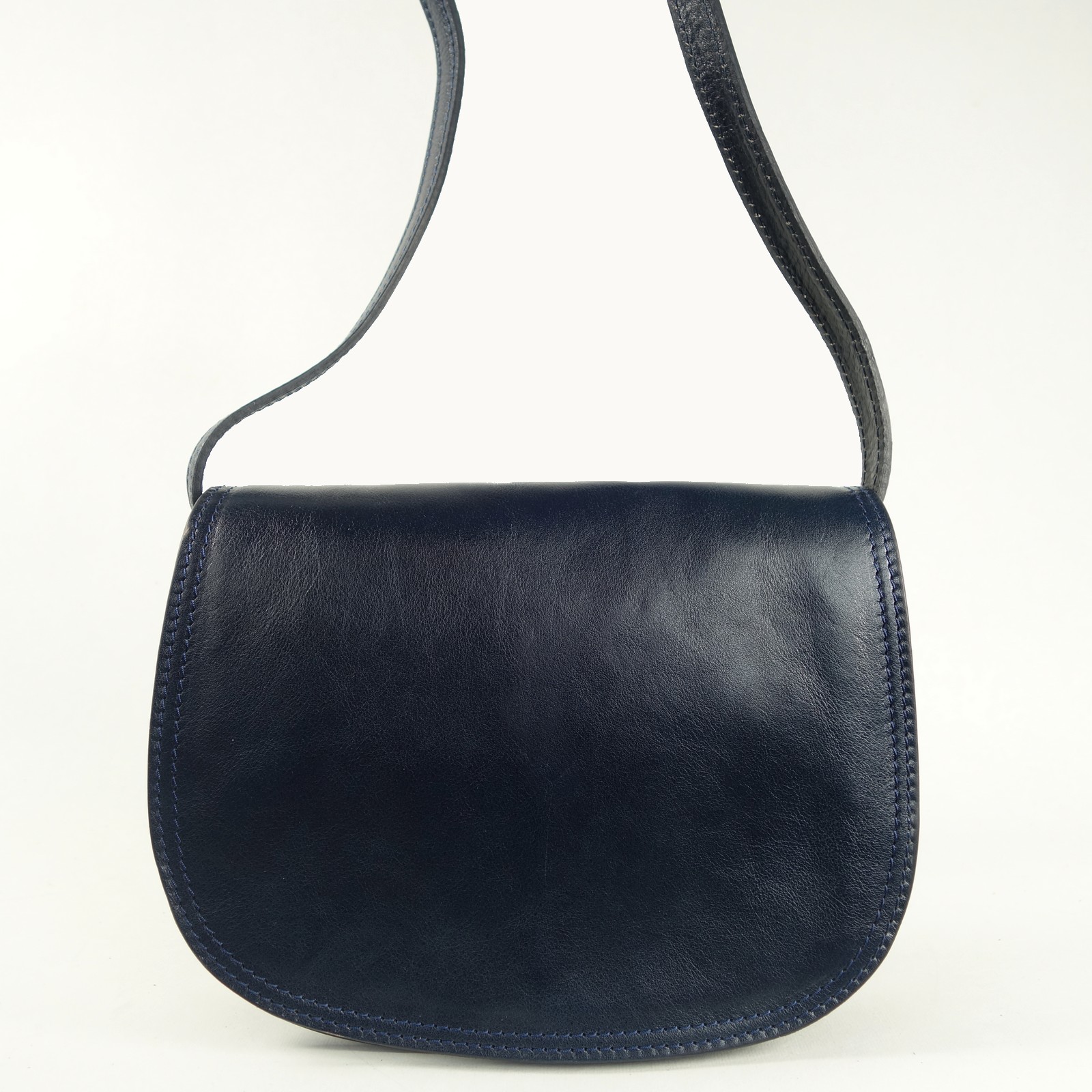 Collection Esprit Cuir Enila petite besace cuir bleu femme