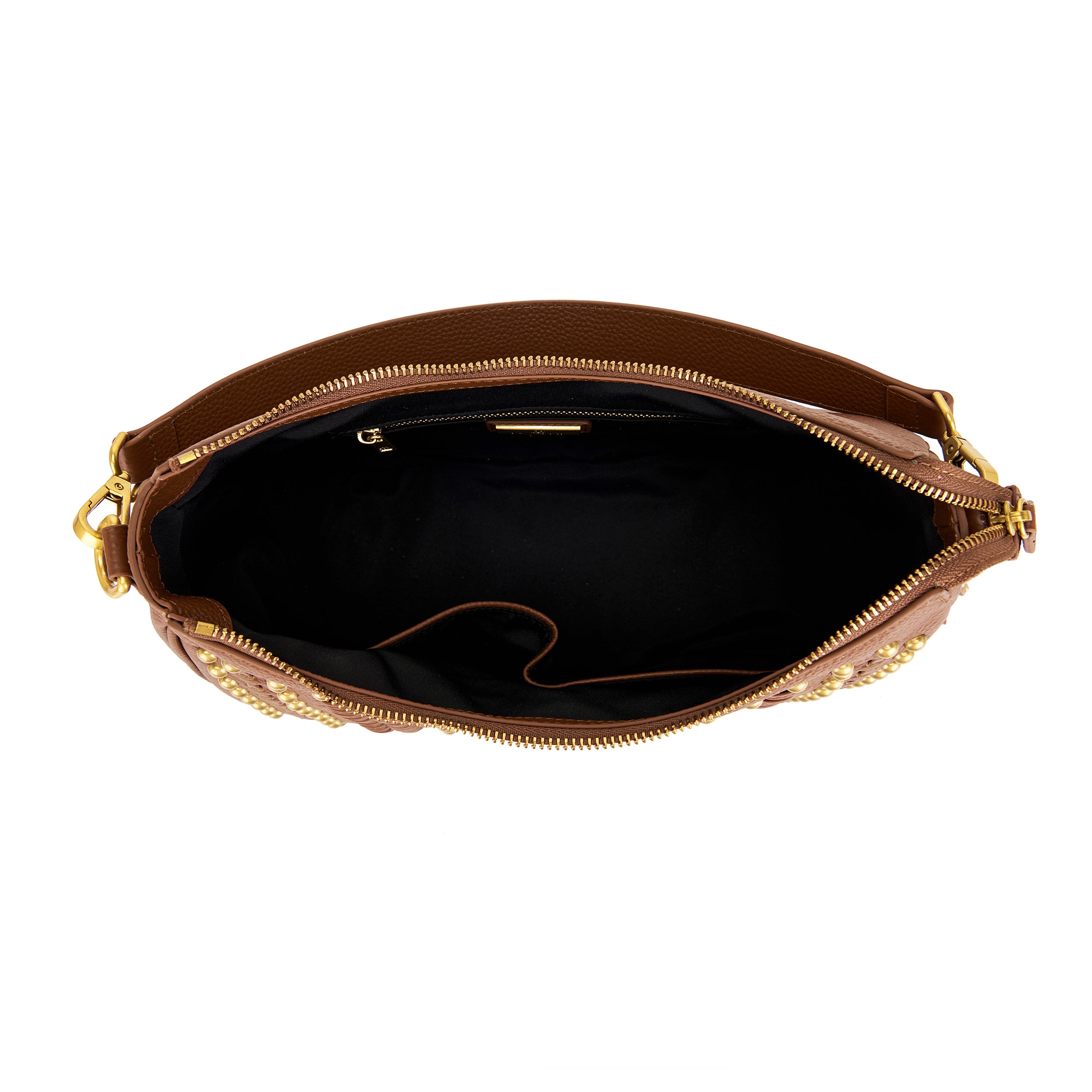 La Carrie Eclipse sac bandoulière cuoio cuir clouté 32x21cm