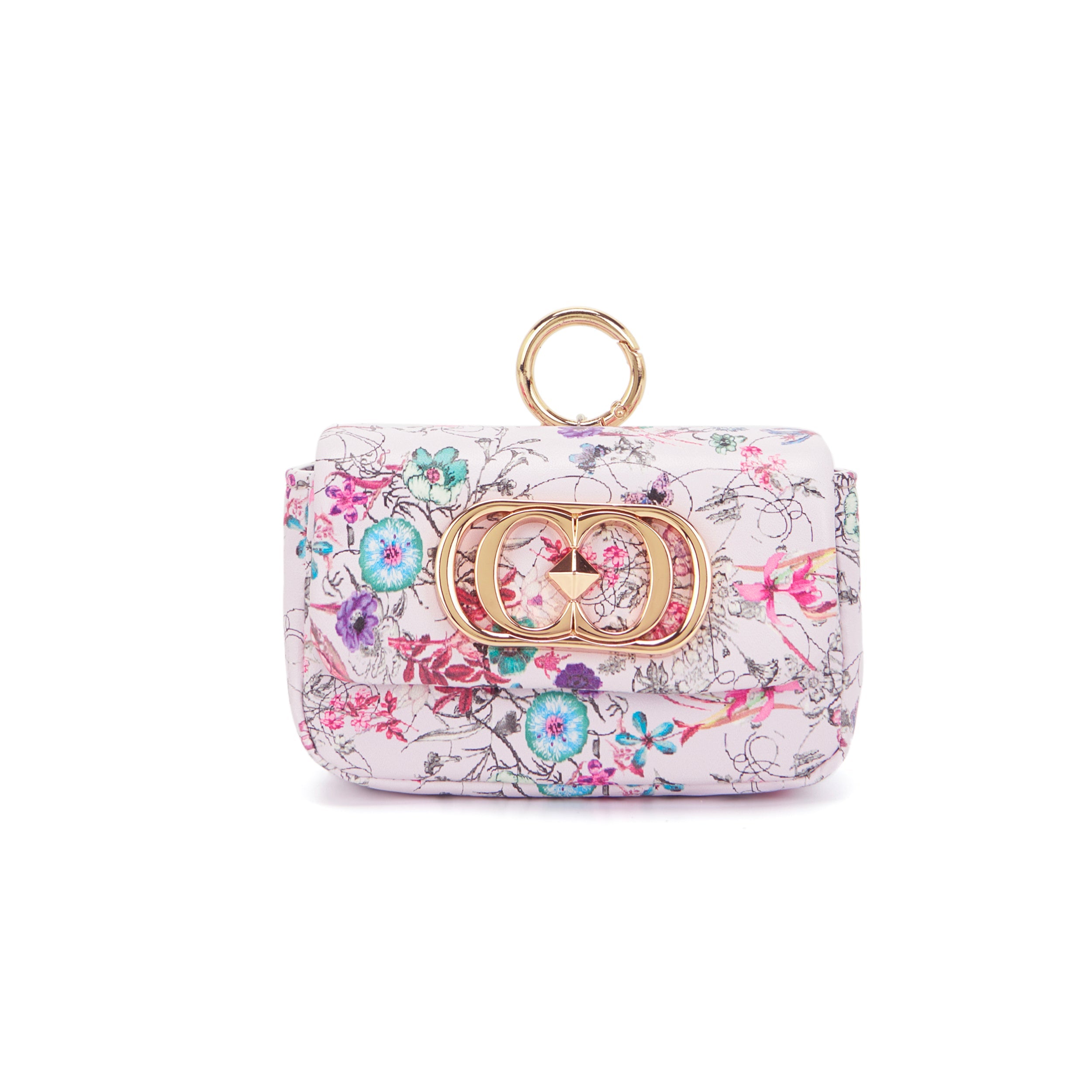 La Carrie Charm breloque mini-sac beige 11x4x7 PU logo
