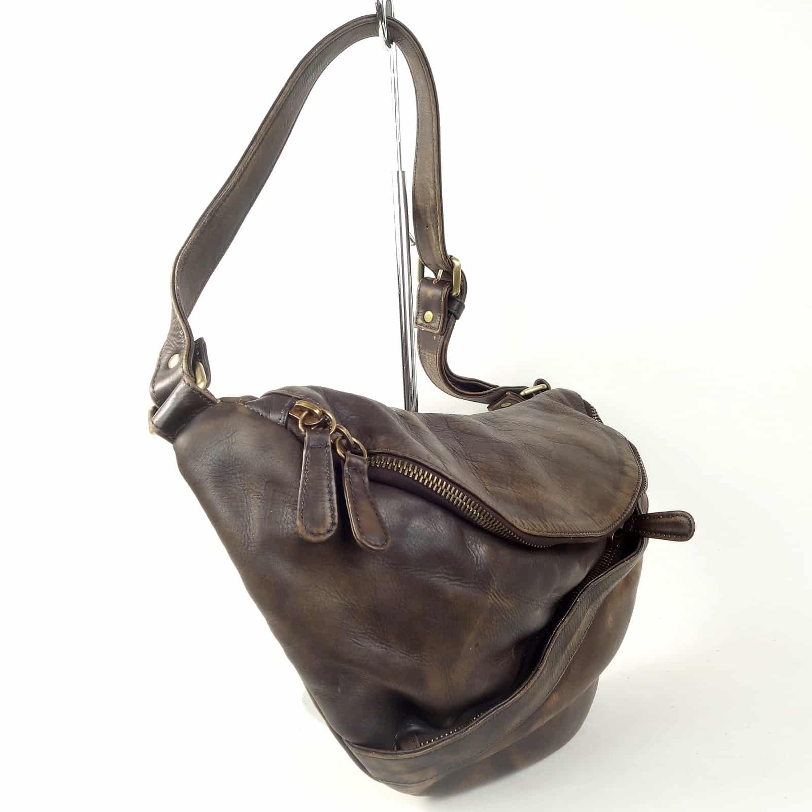 Collection Esprit Cuir BEN sac banane cuir marron vintage homme