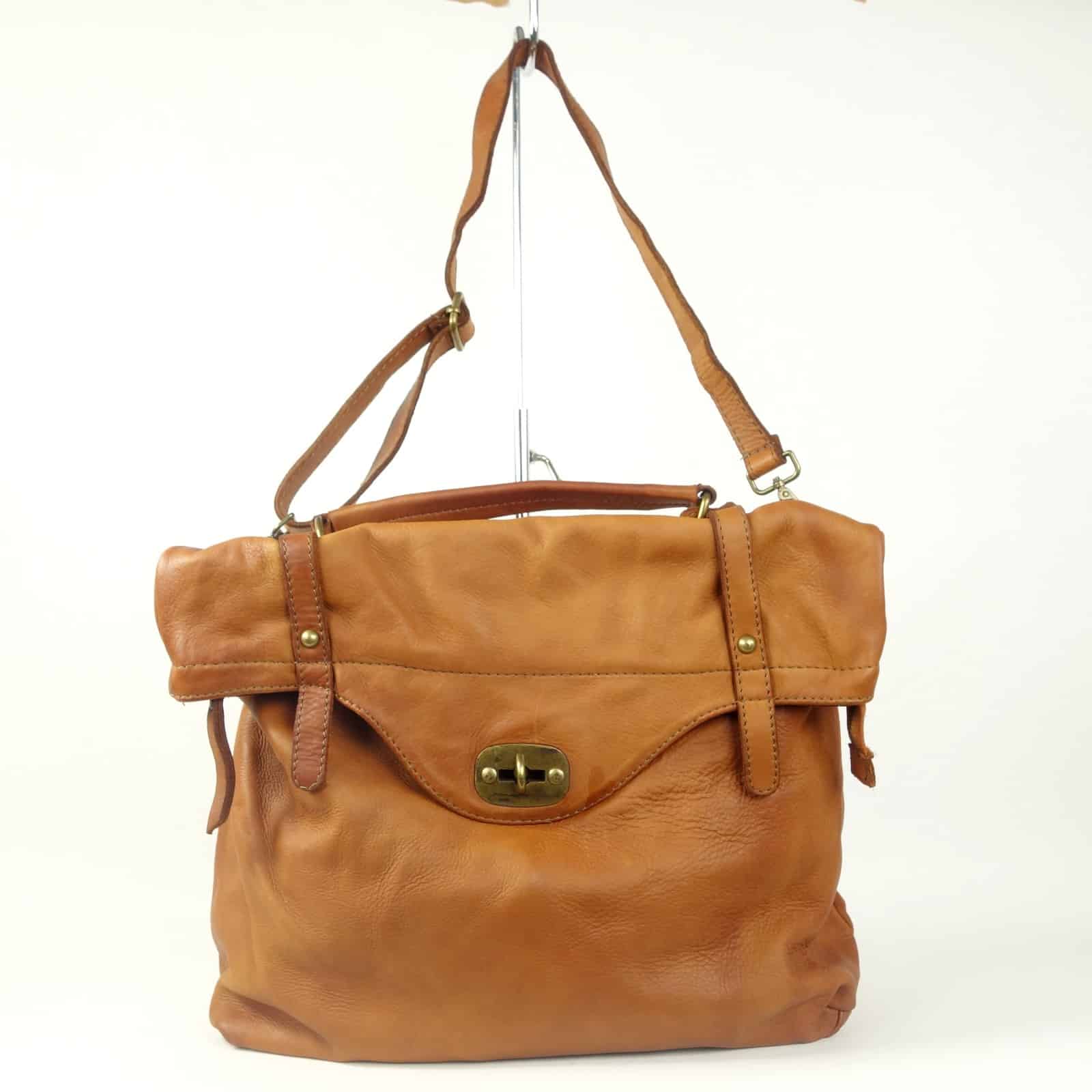 Collection Esprit Cuir Basile Sac à Dos Cuir Camel PC 15 Pouces