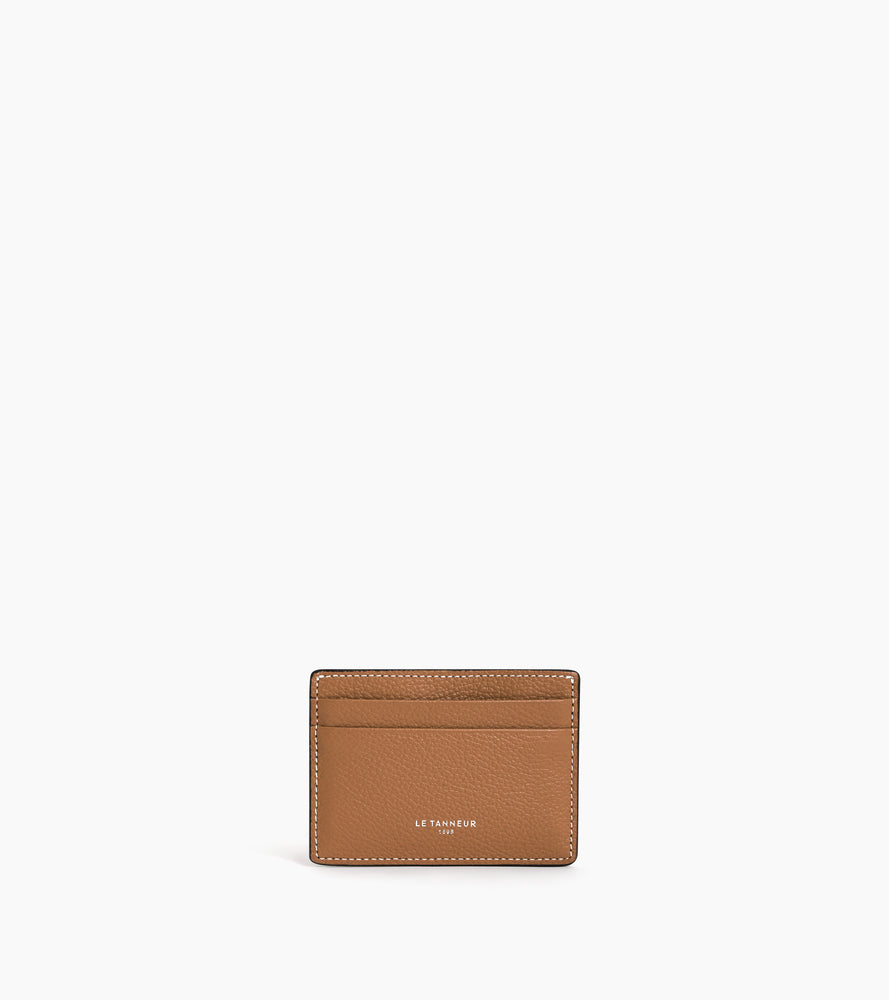Le Tanneur Emile porte-cartes cuir grainé marron tan